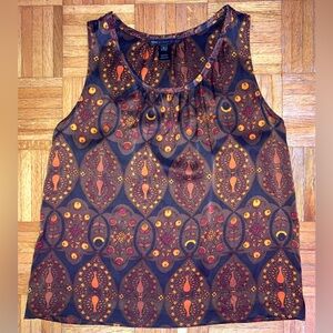Marc by Marc Jacobs Brown Multi Silk Racerback Top L